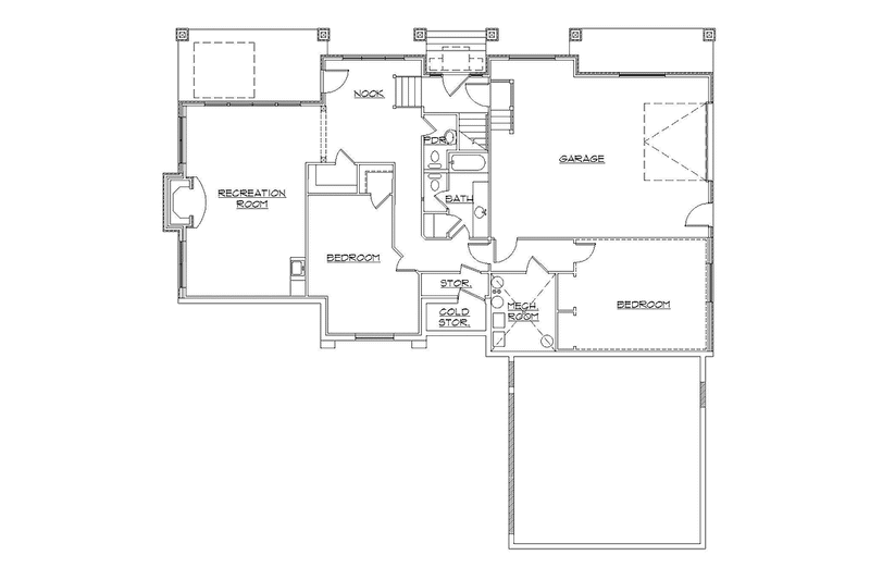 Home Plan - Floor Plan - Lower Floor for Craftsman House Plan #945-116 - 2 bed, 2 bath