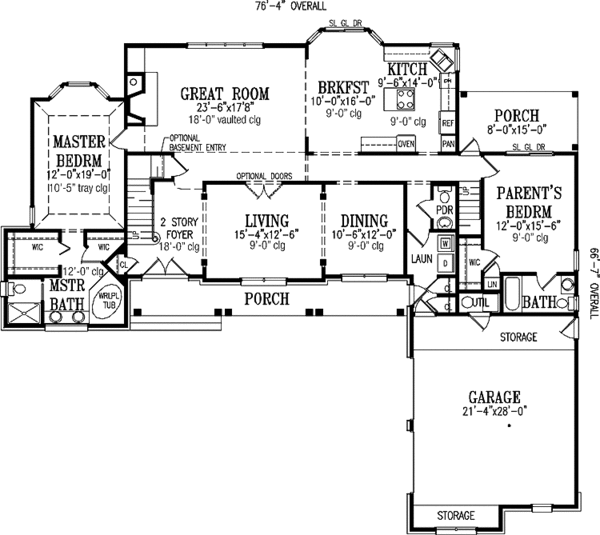 House Plan Design - Country Floor Plan - Main Floor Plan #456-99