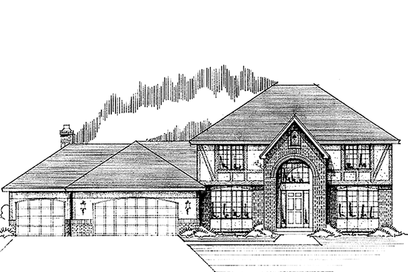 Home Plan - Exterior - Front Elevation 3 for Tudor House Plan #51-868 - 3 bed, 2.5 bath