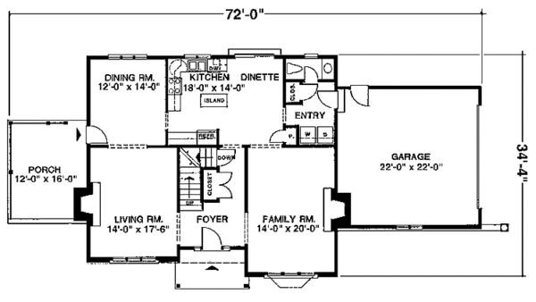 Dream House Plan - Tudor Floor Plan - Main Floor Plan #1001-154
