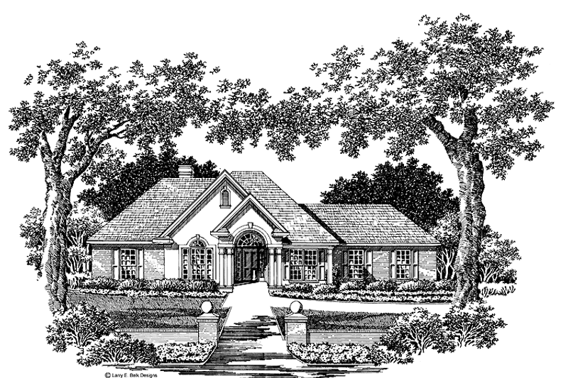 Architectural House Design - Exterior - Front Elevation 3 for Ranch House Plan #952-267 - 3 bed, 2 bath