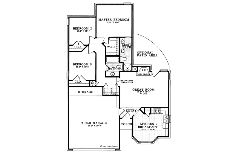 Architectural House Design - Floor Plan - Main Floor for Victorian House Plan #952-189 - 3 bed, 2 bath