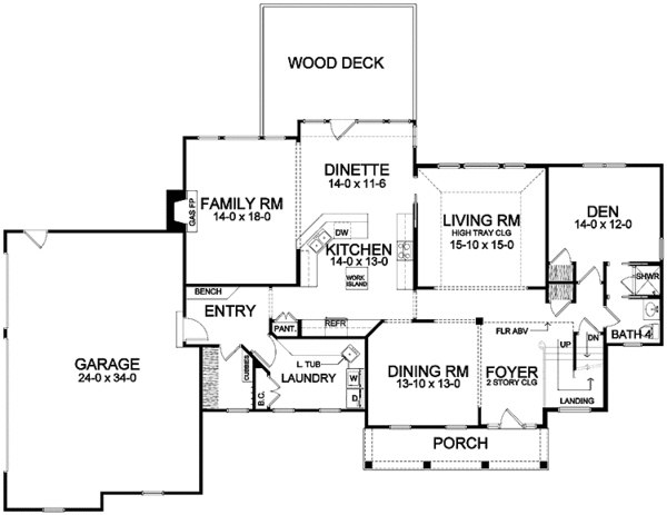 House Design - Country Floor Plan - Main Floor Plan #328-441