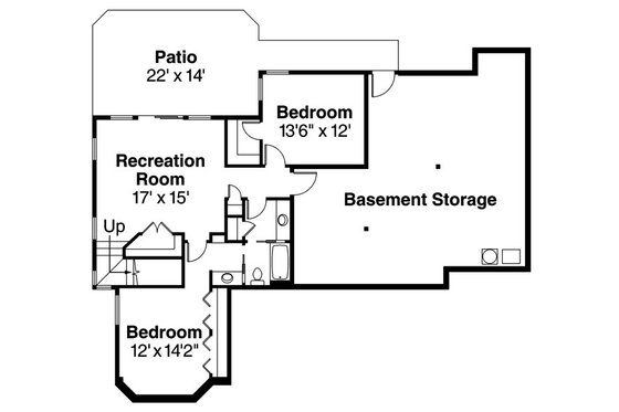 Floor Plan - Lower Floor for Traditional House Plan #124-620 - 3 bed, 3 bath