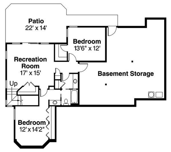 Traditional Floor Plan - Lower Floor Plan #124-620