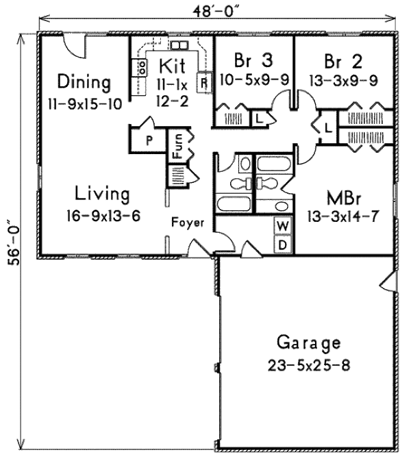 Dream House Plan - Ranch Floor Plan - Main Floor Plan #57-232