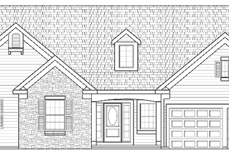 House Blueprint - Ranch Exterior - Front Elevation Plan #328-354