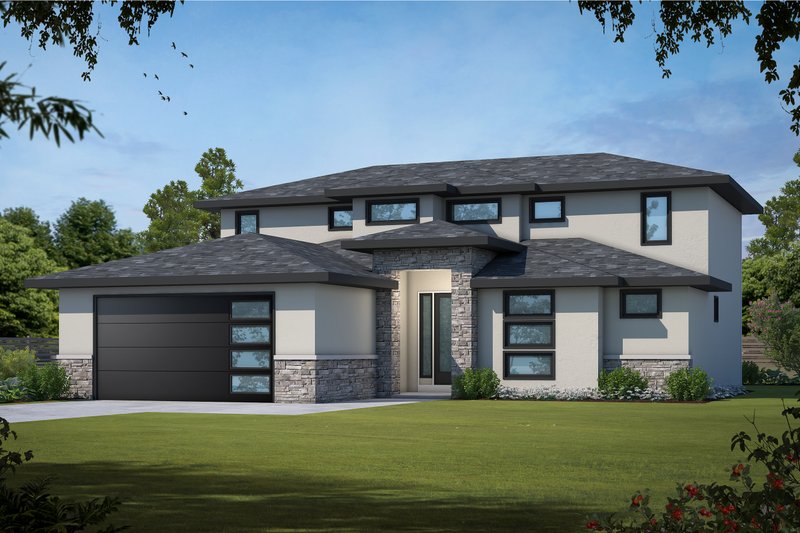 Dream House Plan - Modern Exterior - Front Elevation Plan #20-2502