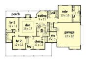 Farmhouse Style House Plan - 3 Beds 2 Baths 1573 Sq/Ft Plan #16-121 