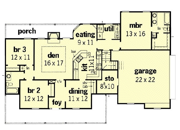 Farmhouse Floor Plan - Main Floor Plan #16-121