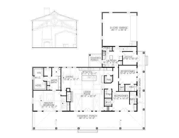 Home Plan - Ranch Floor Plan - Main Floor Plan #54-400