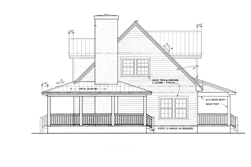 Architectural House Design - Exterior - Other Elevation for Country House Plan #140-183 - 3 bed, 2 bath