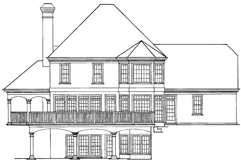 Home Plan - Exterior - Rear Elevation for Country House Plan #429-213 - 4 bed, 2.5 bath