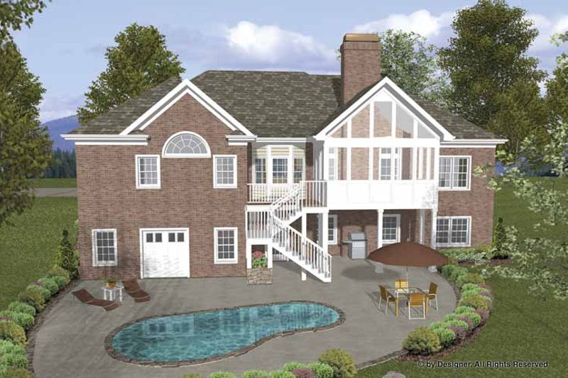 Home Plan - Exterior - Rear Elevation for Traditional House Plan #56-683 - 4 bed, 2.5 bath