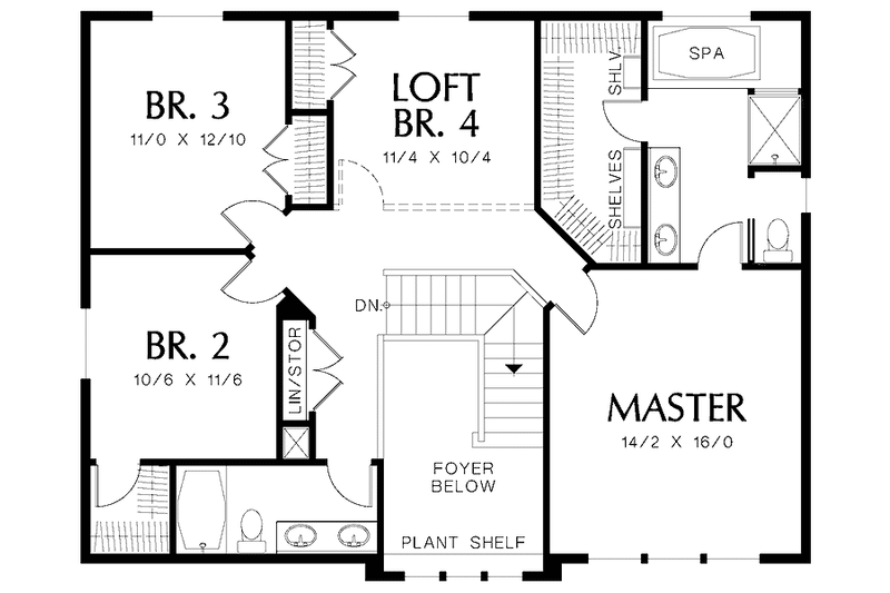 Architectural House Design - Floor Plan - Upper Floor for Craftsman House Plan #48-789 - 4 bed, 2.5 bath