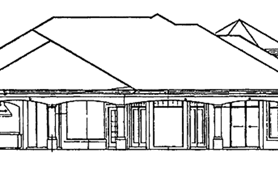 Exterior - Rear Elevation 1 for Mediterranean House Plan #930-100 - 3 bed, 3.5 bath