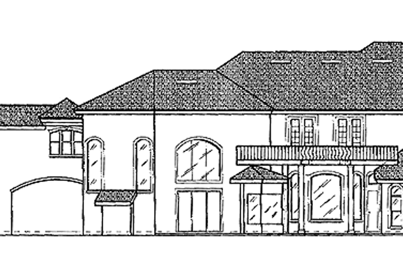 House Blueprint - Exterior - Rear Elevation for Mediterranean House Plan #417-557 - 5 bed, 5 bath