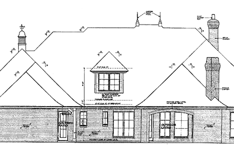 Architectural House Design - Exterior - Rear Elevation for Country House Plan #310-1236 - 3 bed, 3.5 bath