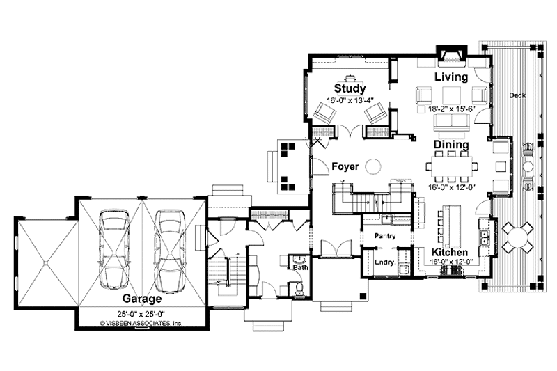 Home Plan - Floor Plan - Main Floor for Craftsman House Plan #928-59 - 3 bed, 2.5 bath
