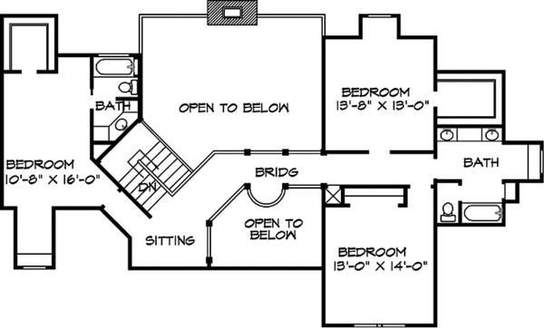 House Design - European Floor Plan - Upper Floor Plan #140-184