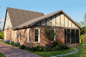 Exterior - Rear Elevation for Tudor House Plan #461-83 - 4 bed, 3 bath