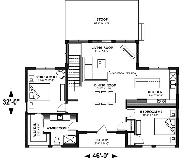 House Plan Design - Modern Floor Plan - Main Floor Plan #23-2747