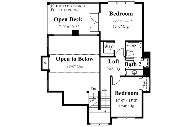 Dream House Plan - Floor Plan - Upper Floor for Mediterranean House Plan #930-155 - 3 bed, 2 bath