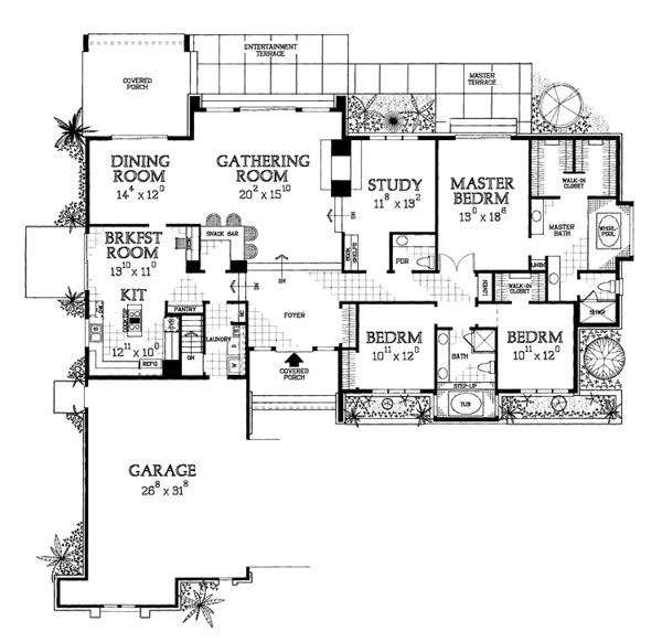 Architectural House Design - Contemporary Floor Plan - Main Floor Plan #72-866