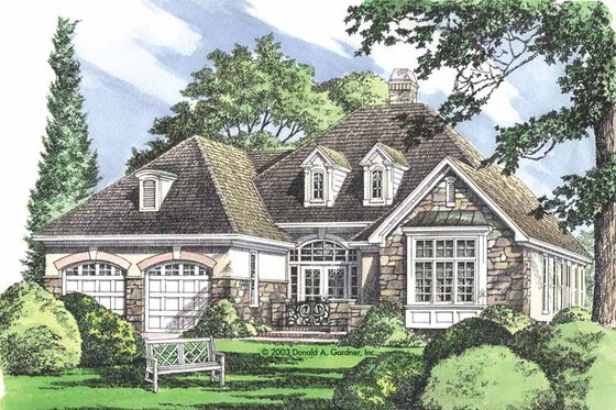 Exterior - Front Elevation 8 for Country House Plan #929-694 - 3 bed, 3 bath