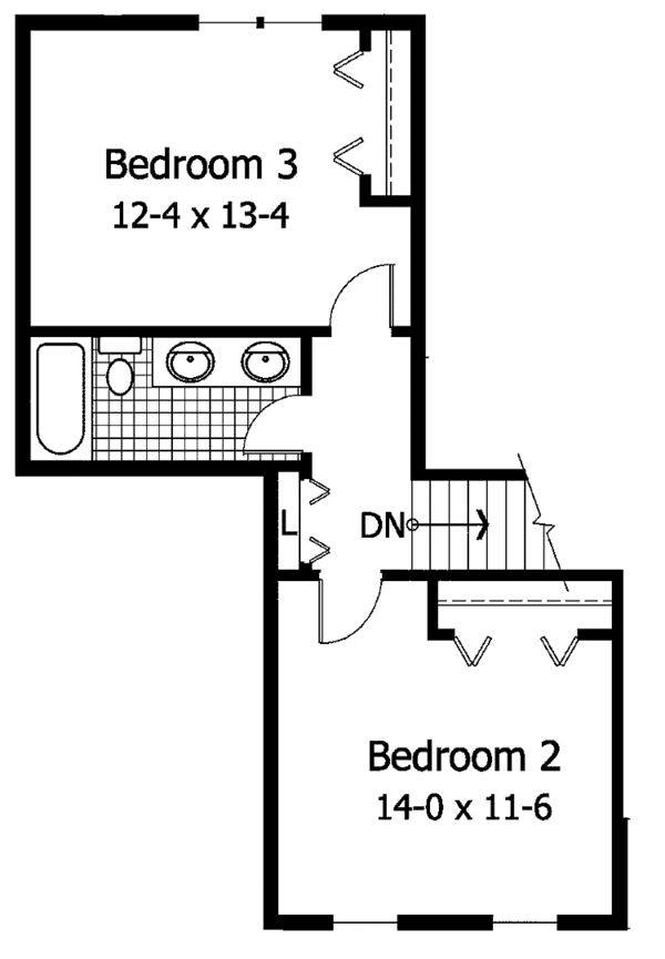 Architectural House Design - Traditional Floor Plan - Upper Floor Plan #51-897