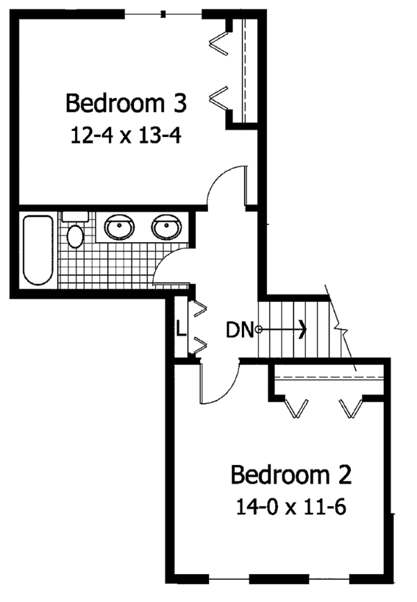 House Design - Traditional Floor Plan - Upper Floor Plan #51-897