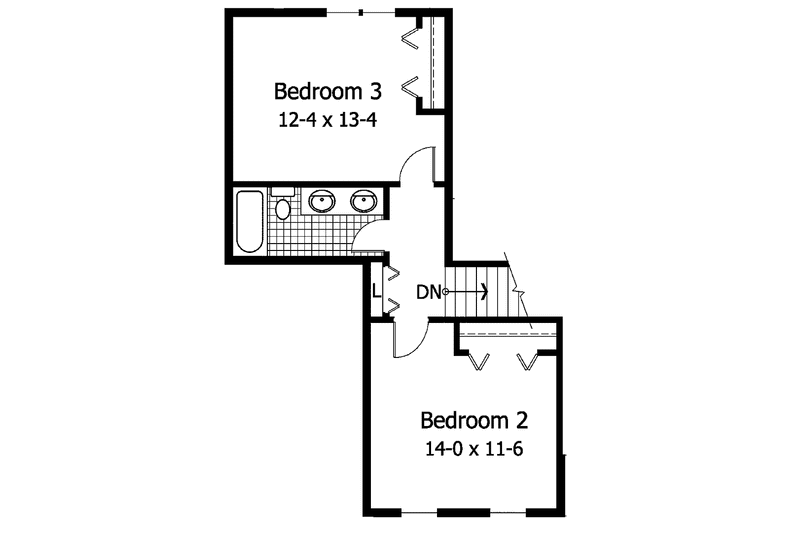 Home Plan - Floor Plan - Upper Floor for Traditional House Plan #51-897 - 3 bed, 2.5 bath
