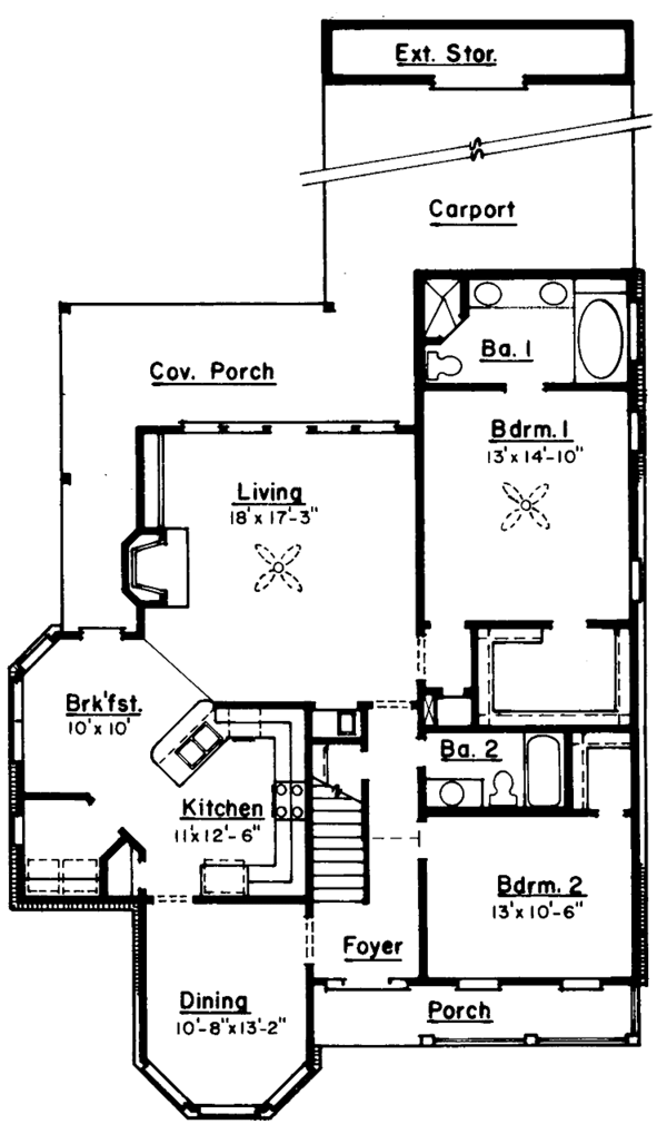 House Plan Design - Victorian Floor Plan - Main Floor Plan #37-234