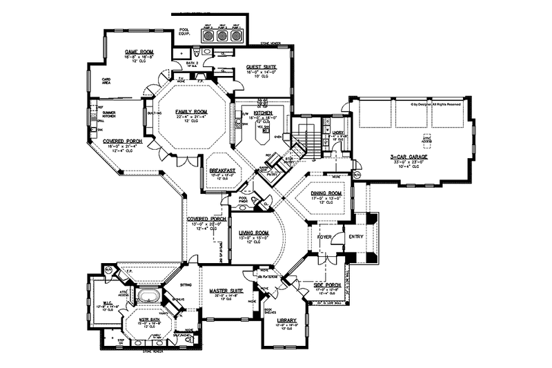 Home Plan - Floor Plan - Main Floor for Mediterranean House Plan #1019-7 - 5 bed, 4.5 bath