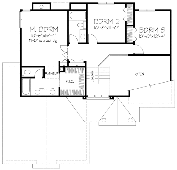 House Plan Design - Country Floor Plan - Upper Floor Plan #320-1095