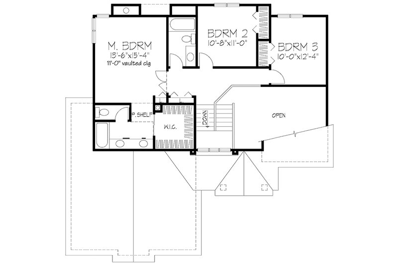 Home Plan - Floor Plan - Upper Floor for Country House Plan #320-1095 - 3 bed, 2.5 bath