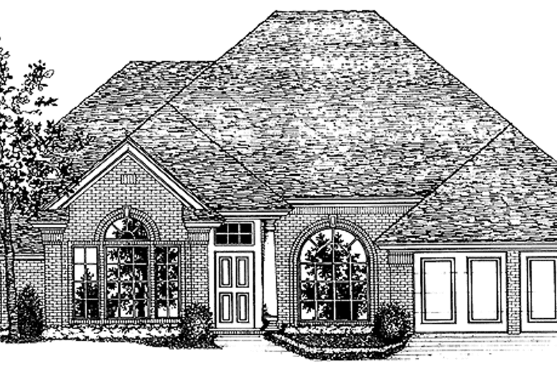 Home Plan - Exterior - Front Elevation 3 for Ranch House Plan #310-1027 - 4 bed, 2.5 bath