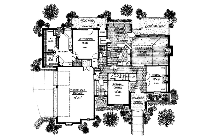 Home Plan - Floor Plan - Main Floor for Craftsman House Plan #310-1153 - 4 bed, 3.5 bath