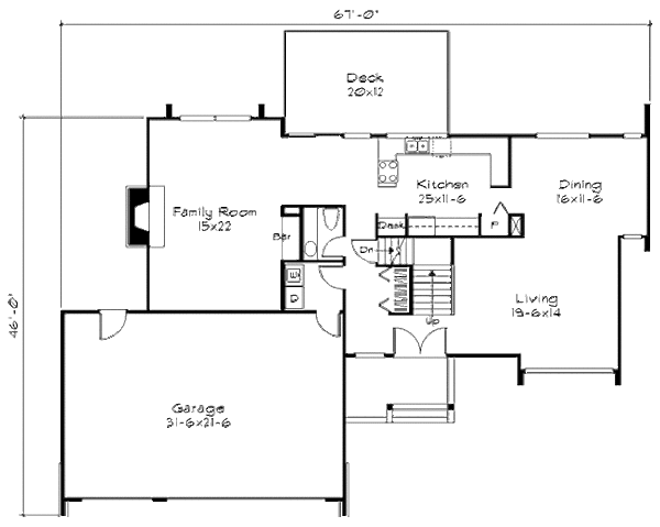 Home Plan - Modern Floor Plan - Main Floor Plan #320-428