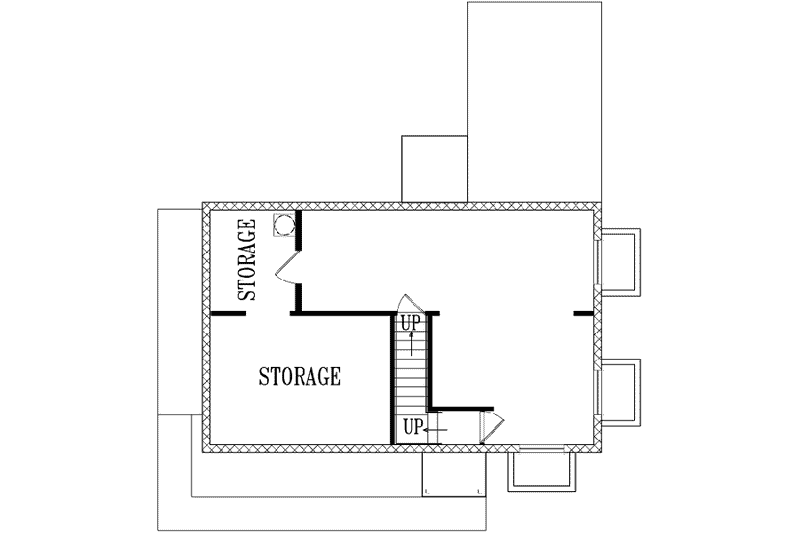 Dream House Plan - Floor Plan - Lower Floor for Southern House Plan #1-469 - 1 bed, 1 bath