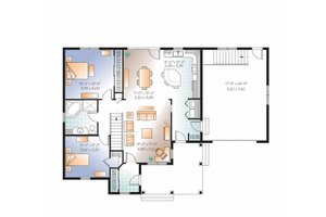 Floor Plan - Main Floor for Country House Plan #23-2518 - 2 bed, 1 bath
