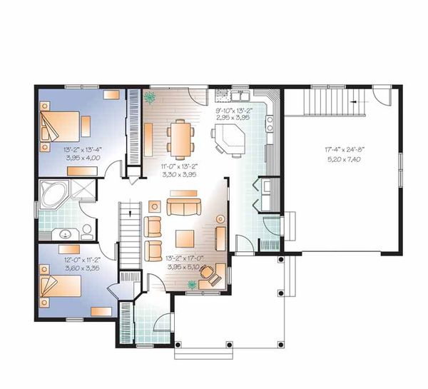 House Blueprint - Country Floor Plan - Main Floor Plan #23-2518