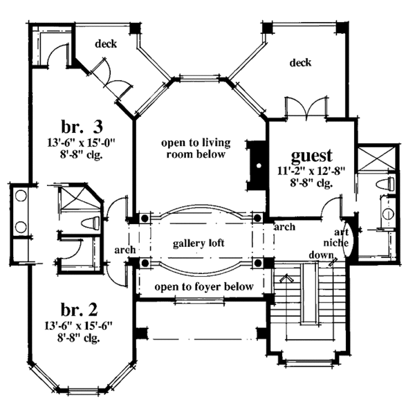 House Design - Mediterranean Floor Plan - Upper Floor Plan #930-46