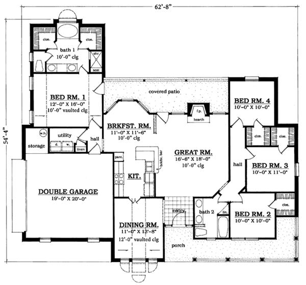 Home Plan - Country Floor Plan - Main Floor Plan #42-647