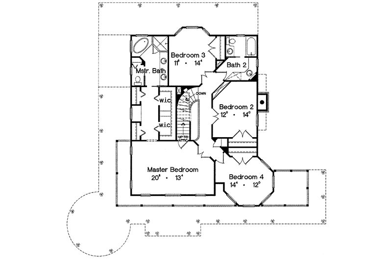 Home Plan - Floor Plan - Upper Floor for Victorian House Plan #417-791 - 4 bed, 2.5 bath