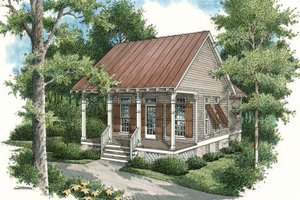 Cottage Exterior - Front Elevation Plan #45-334