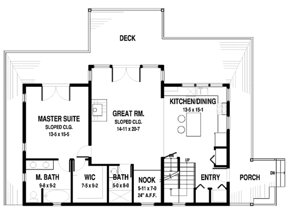 Contemporary Floor Plan - Main Floor Plan #1042-14