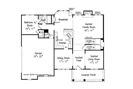 Floor Plan - Main Floor for Country House Plan #927-602 - 4 bed, 3 bath