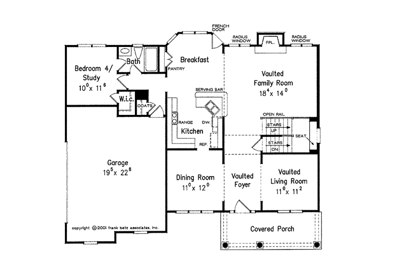 House Blueprint - Floor Plan - Main Floor for Country House Plan #927-602 - 4 bed, 3 bath