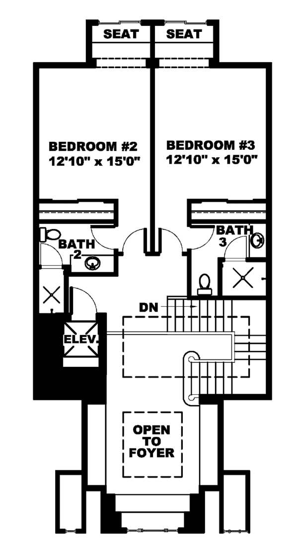 House Blueprint - Southern Floor Plan - Upper Floor Plan #1017-57